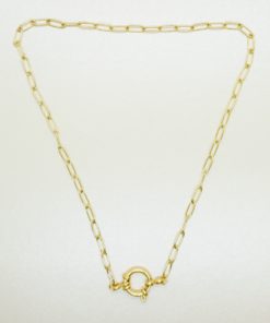 Goldene Halskette mit verschiedenen Charms.